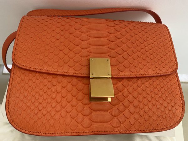 Celine Orange Python Box Bag Medium - Image 3