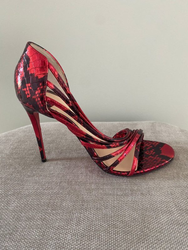 Christian Louboutin Red Snakeskin 36 EU Norina Strappy Sandals - Image 2
