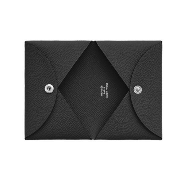 Hermes Calvi Black Card Holder - Image 2