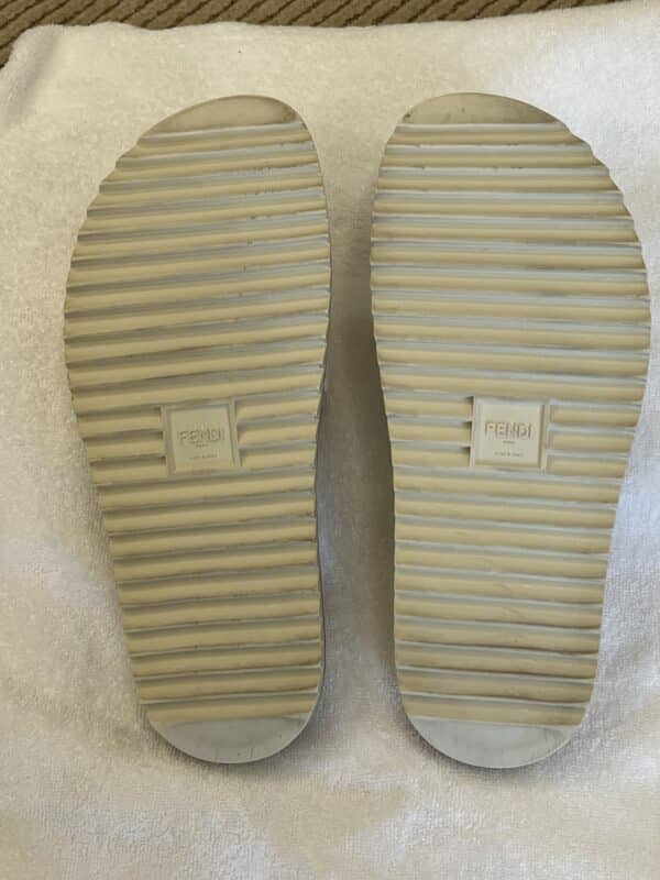 Men’s fendi embossed logo slides size 45 - Image 3