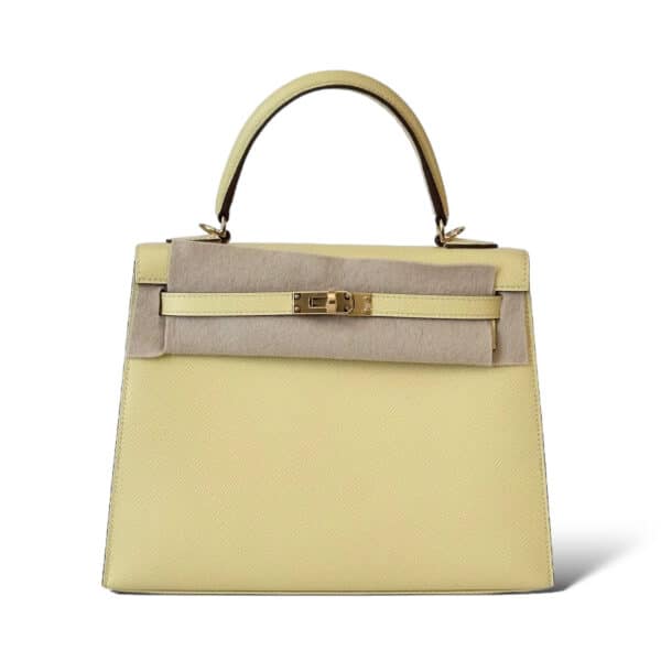 Hermes Kelly 25 Jaune Poussin Sellier GHW