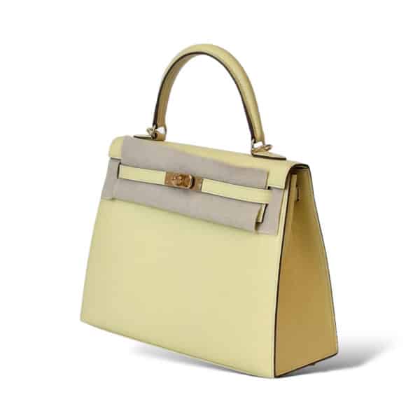 Hermes Kelly 25 Jaune Poussin Sellier GHW - Image 3