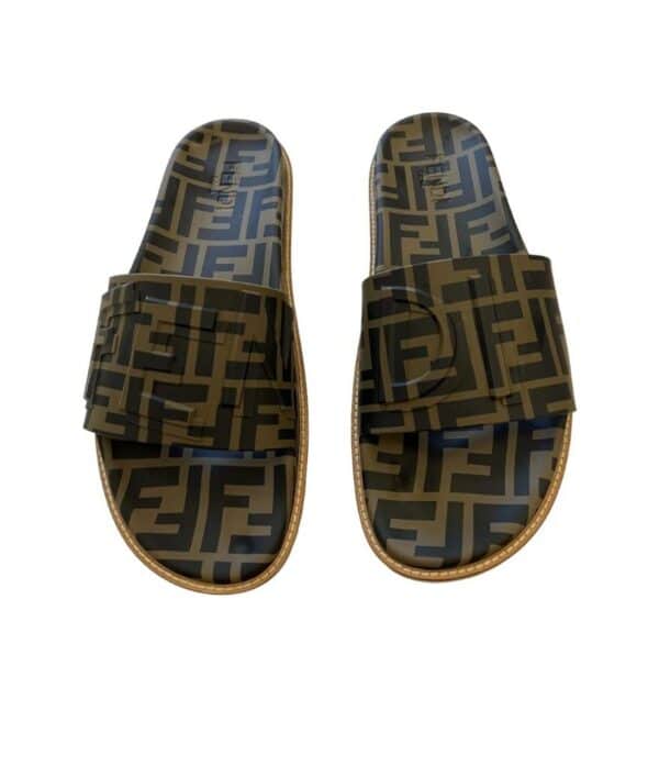 fendi logo embossed Mens slides Size 45.5