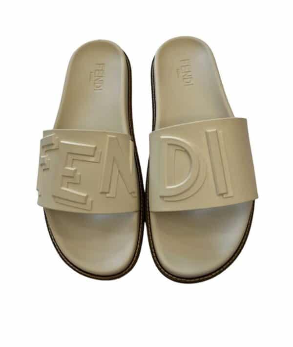 Men’s fendi embossed logo slides size 45