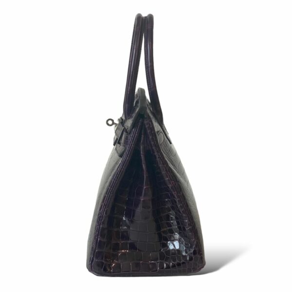 Hermes Birkin 30 Shiny Croco Améthyste PHW - Image 4