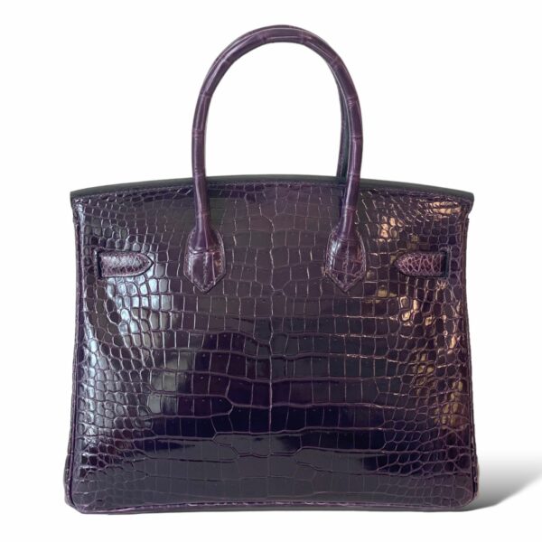 Hermes Birkin 30 Shiny Croco Améthyste PHW - Image 5