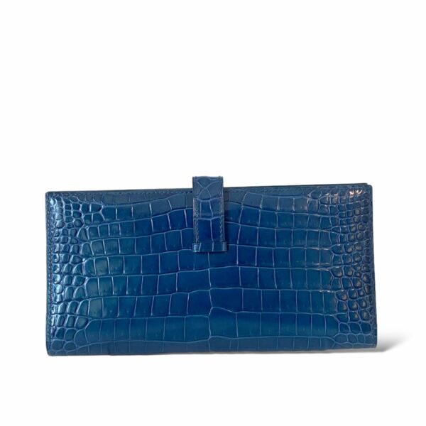 Hermes Bearn Wallet Blue PHW - Image 4