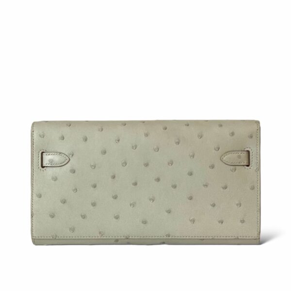 Hermes Kelly To Go Gris Perle Ostrich GHW - Image 4