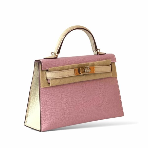 Hermes Kelly Mini Mauve Sylvestre & Craie Epsom PBHW - Image 2