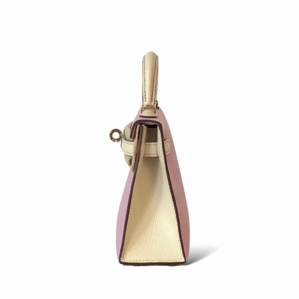 Hermes Kelly Mini Mauve Sylvestre & Craie Epsom PBHW - Image 4
