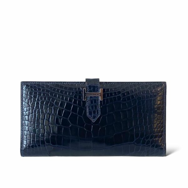 Hermes Bearn Wallet Bleu Marine PHW