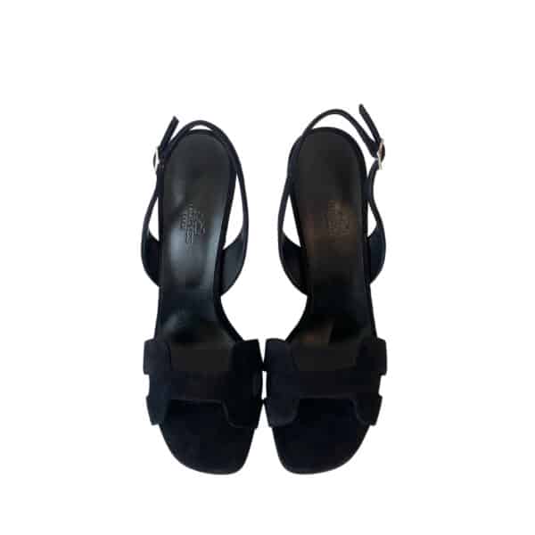 Hermes Ella 105 sandals black suede 39.5 EU - Image 3