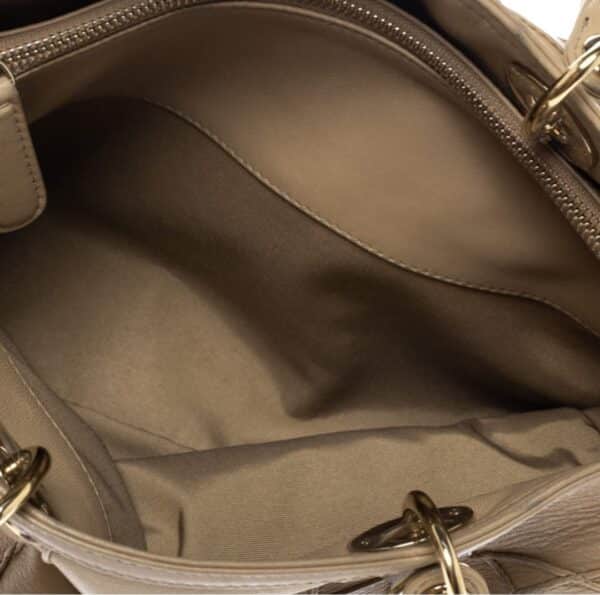Dior Beige Cannage Leather Granville Satchel - Image 3