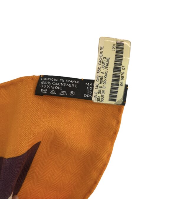 hermes scarf bouton D'or/kaki/prune Mors a jouets - Image 5