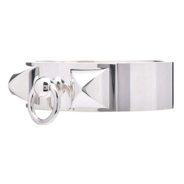 HERMES Sterling Silver Collier De Chien Ring 55