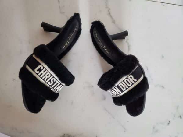 Dior Shearling Dway 36 EU Black Heels - Image 3