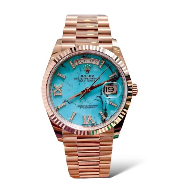 Rolex Day-Date 36mm 128238 Yellow Gold Turquoise Dial