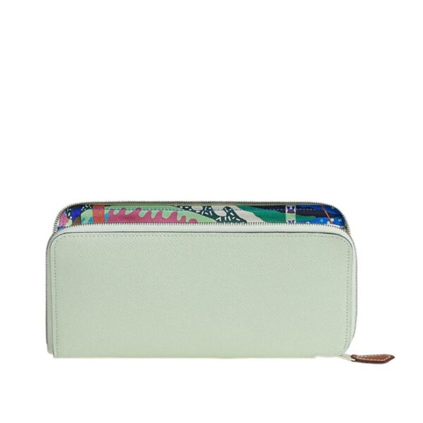 Hermes Silk Classic Vert Fizz Green Long Wallet