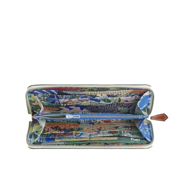 Hermes Silk Classic Vert Fizz Green Long Wallet - Image 2