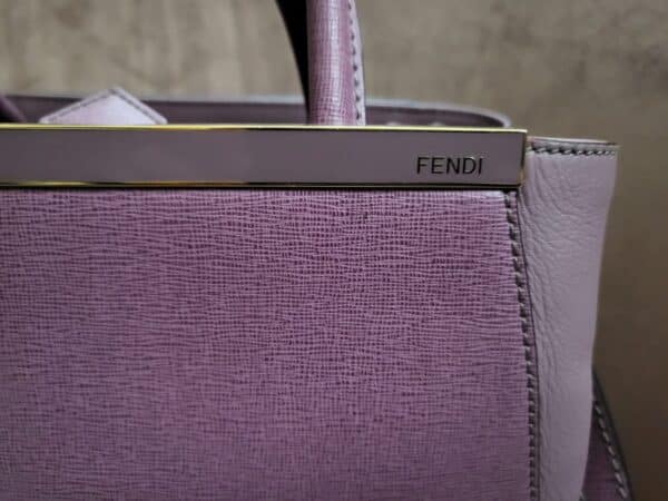 Fendi Two Tone Purple Leather Mini 2jours Tote - Image 3
