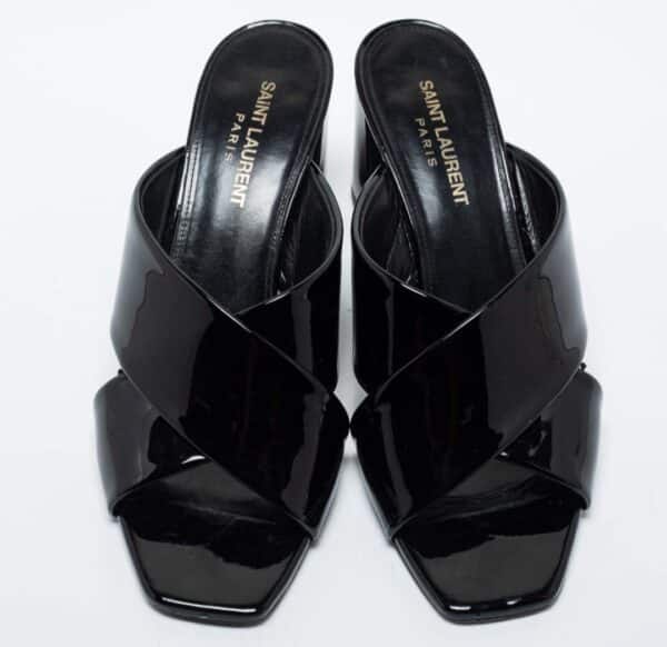 YSL Loulou 38 EU Black Mule Sandals - Image 2