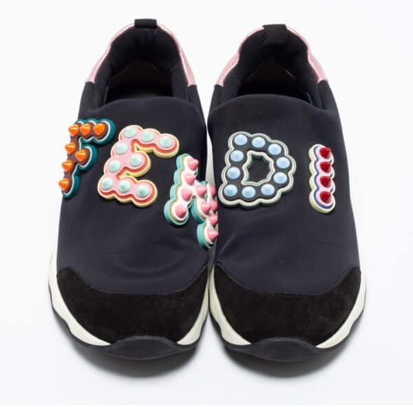 Fendi Neoprene Fun Fair 38 EU Studded Scuba Sneakers - Image 3