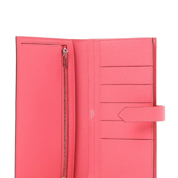 Hermes Bearn Gusset Rose Epsom Wallet PHW - Image 3