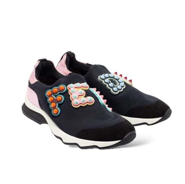 Fendi Neoprene Fun Fair 38 EU Studded Scuba Sneakers