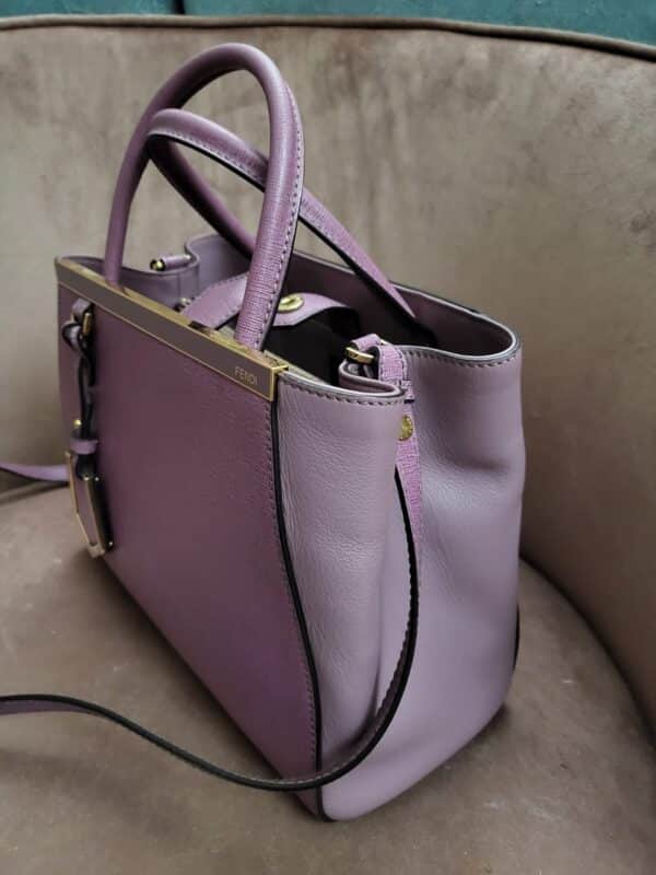 Fendi Two Tone Purple Leather Mini 2jours Tote - Image 5