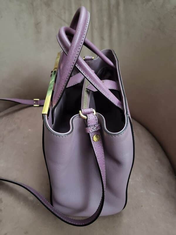 Fendi Two Tone Purple Leather Mini 2jours Tote - Image 4