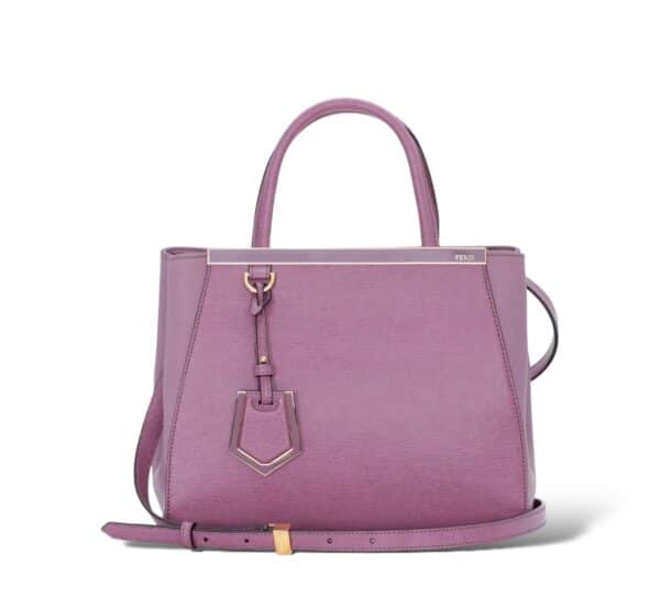 Fendi Two Tone Purple Leather Mini 2jours Tote