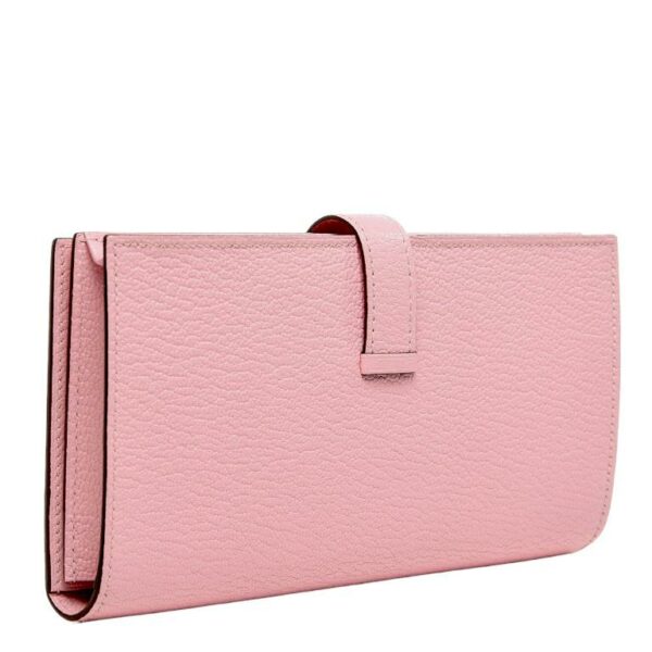 Hermes Chevre Mysore Bearn Gusset Wallet Rose Sakura PHW - Image 2