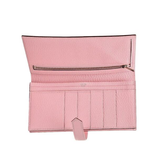 Hermes Chevre Mysore Bearn Gusset Wallet Rose Sakura PHW - Image 3