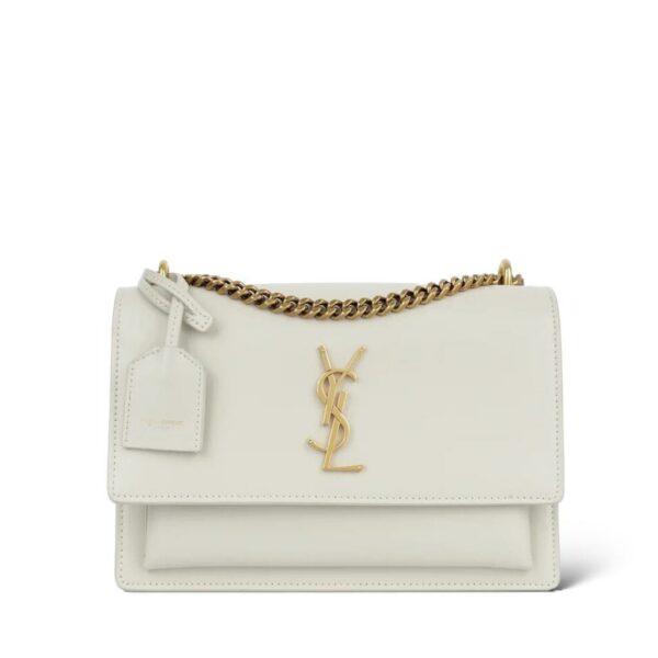 YSL Sunset Blanc Medium Calfskin Bag