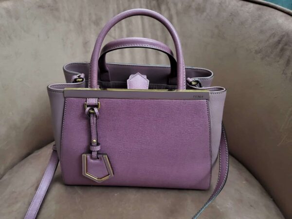 Fendi Two Tone Purple Leather Mini 2jours Tote - Image 2