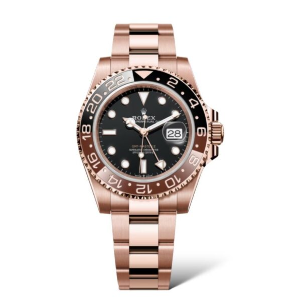 Rolex GMT Master II 40mm 126715CHNR Everose Gold Oyster Bracelet Black Dial