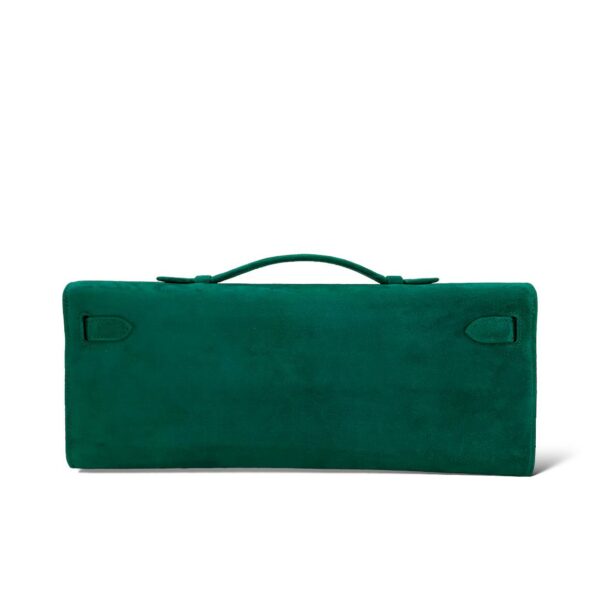Hermes Kelly Cut Pochette Cactus Cobbo Suede GHW - Image 2