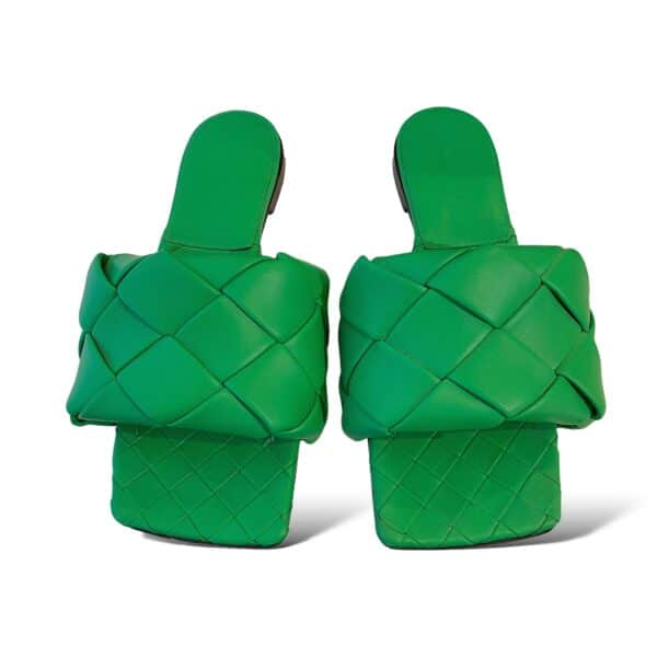 Bottega Veneta Lido 37 EU Green Leather Sandals - Image 2