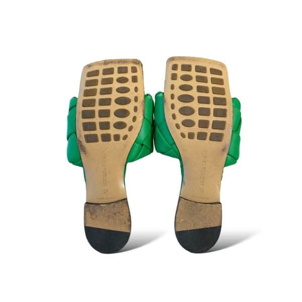 Bottega Veneta Lido 37 EU Green Leather Sandals - Image 3