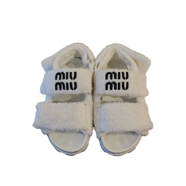 Miu Miu Terry 37 EU White Sandals - Image 3