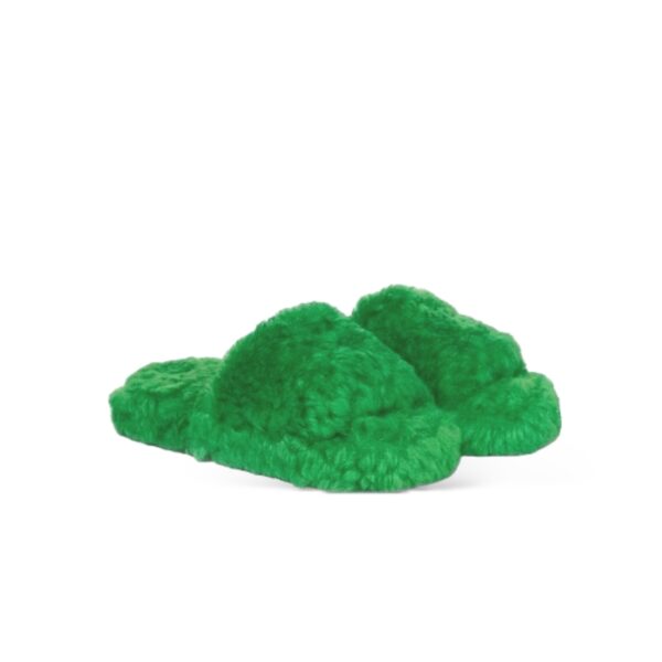 Bottega Veneta Teddy 35 EU Green Shearling Mules