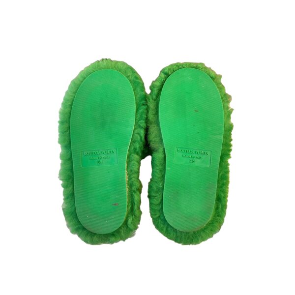 Bottega Veneta Teddy 35 EU Green Shearling Mules - Image 3