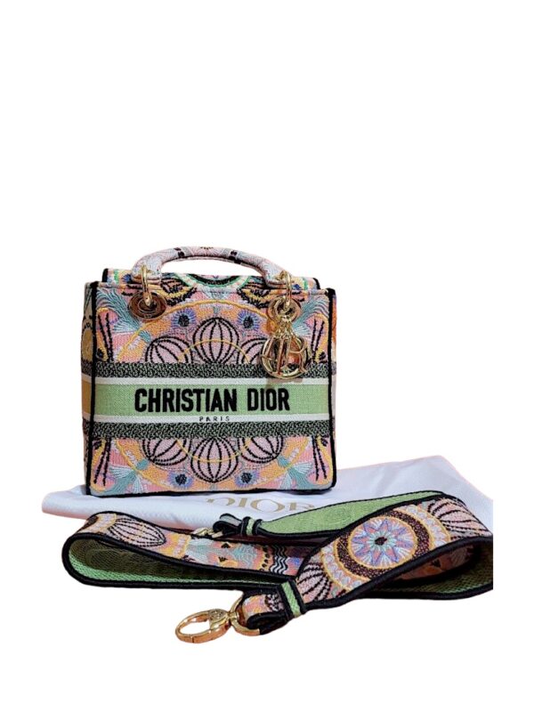 Dior Lady D-Lite Multicolor Embroidery Medium Bag - Image 4