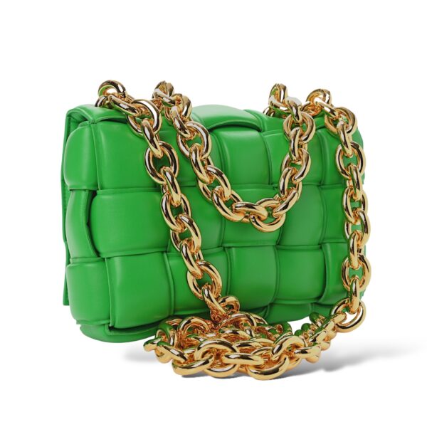 Bottega Veneta Green Padded Leather Chain Cassette Shoulder Bag - Image 2