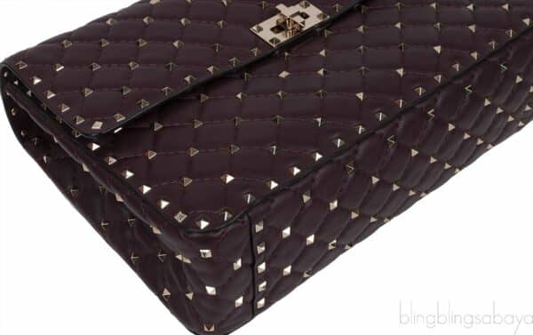 Valentino Quilted Leather Rockstud Spike Rouge Large - Image 4