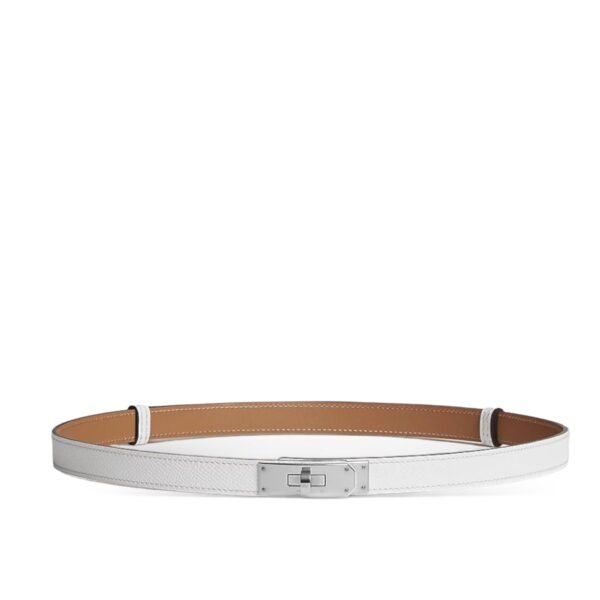 Hermes Kelly Belt White PHW