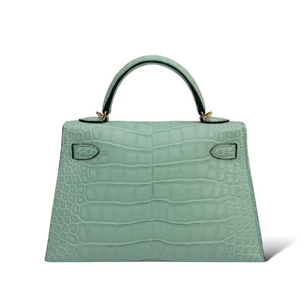 Hermes Kelly Mini SO Vert D'eau Croco PBHW - Image 4