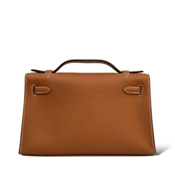 Hermes Kelly Pochette Gold Swift GHW - Image 4