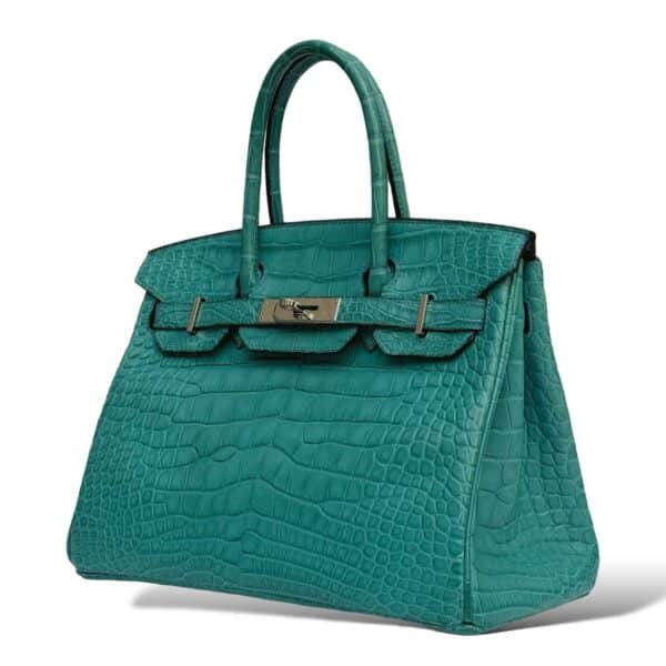 Hermes Birkin 30 Bleu Paon Matte Croco PHW - Image 5