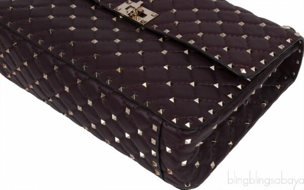 Valentino Quilted Leather Rockstud Spike Rouge Large - Image 6